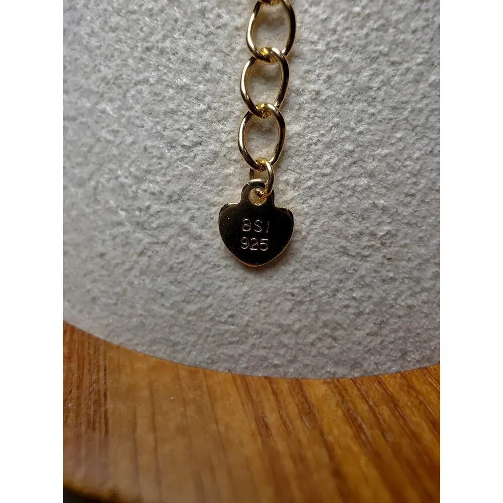 1.08 CTW Moissanite & Mother of Pearl Floral Bracelet in Gold Over Silver